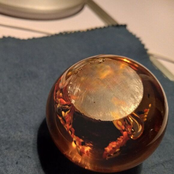 Vintage Paperweight Art Glass  Blown Glass Cottagecore Floral - Picture 7 of 7